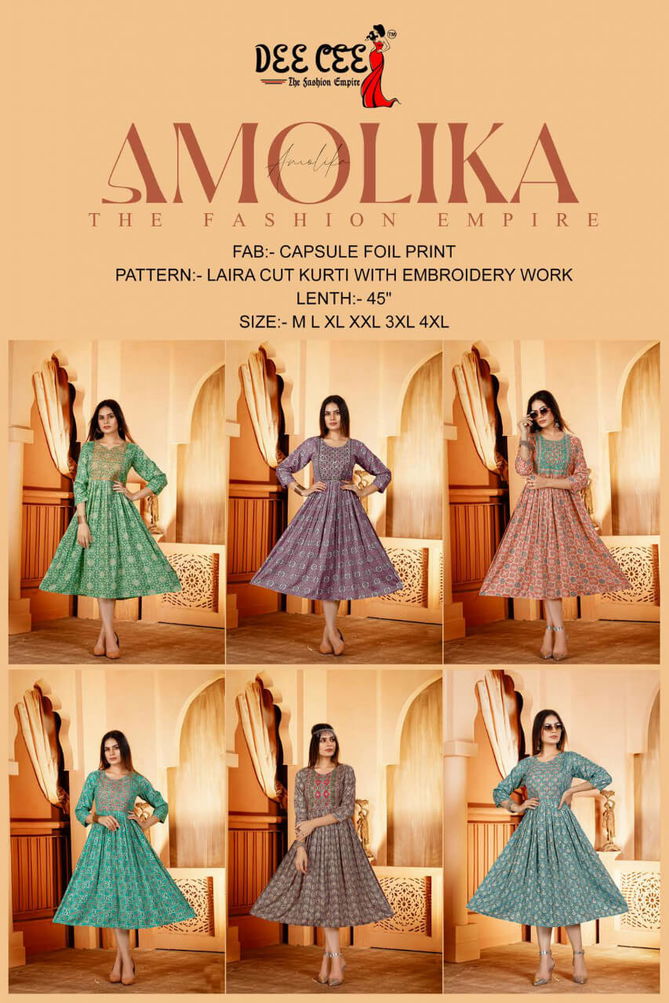 Deecee Amolika Ethnic Wear Wholesale Anarkali Kurtis Catalog
